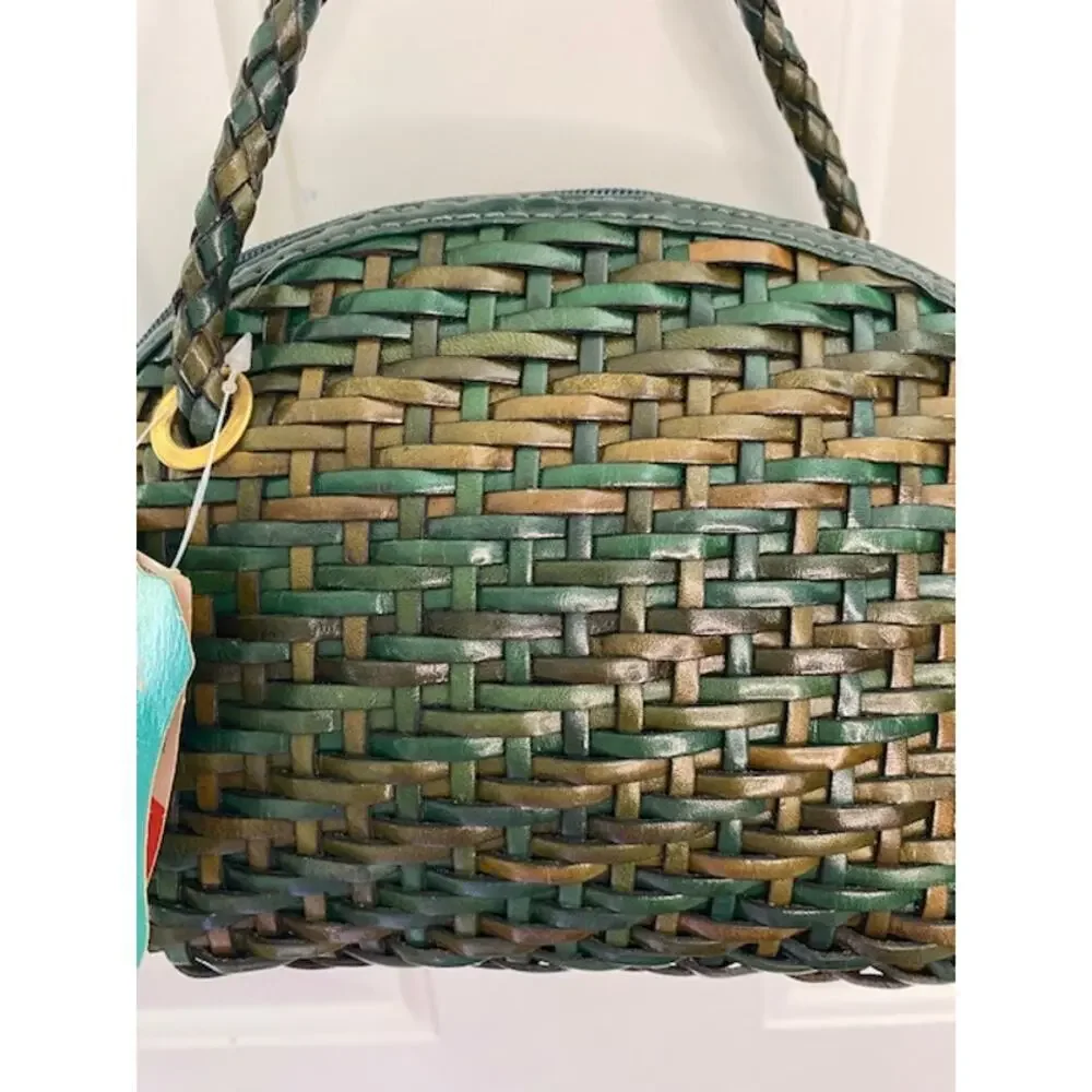 Maripe woven leather crossbody bag Fall Rainbow NWTs‎